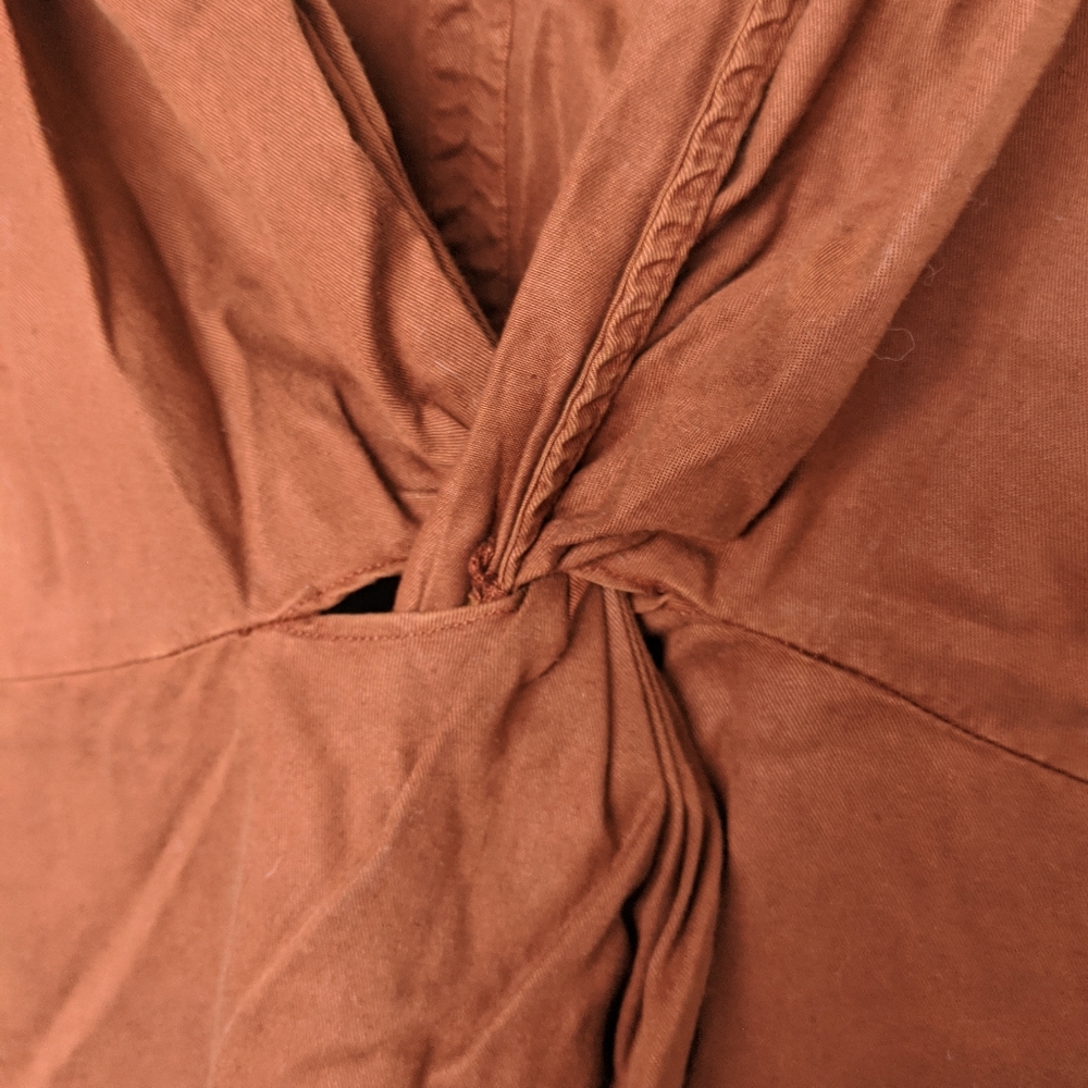 Zara Linen Midi 70's Inspired Retro Jumper Dress - Picture 5 of 6